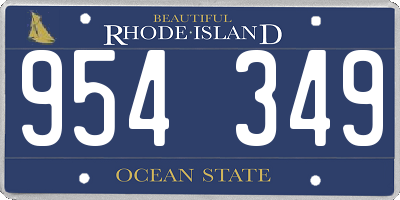 RI license plate 954349