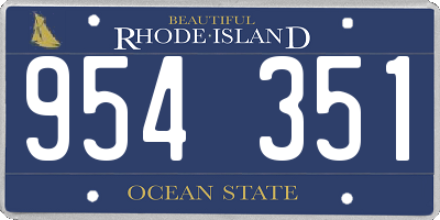 RI license plate 954351