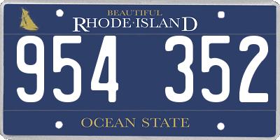 RI license plate 954352