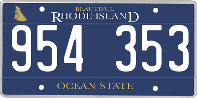 RI license plate 954353