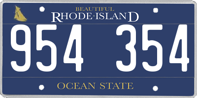 RI license plate 954354