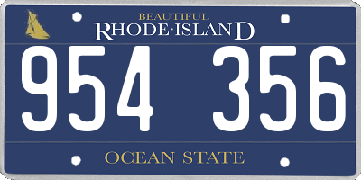 RI license plate 954356