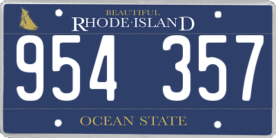 RI license plate 954357