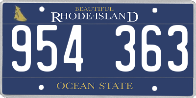 RI license plate 954363