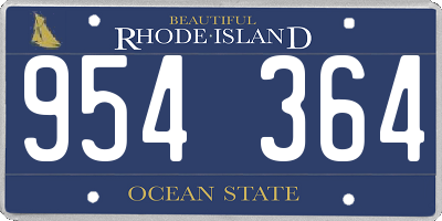 RI license plate 954364