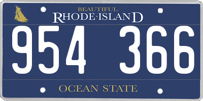 RI license plate 954366
