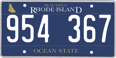 RI license plate 954367