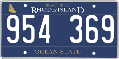 RI license plate 954369