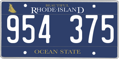 RI license plate 954375