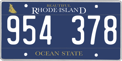 RI license plate 954378