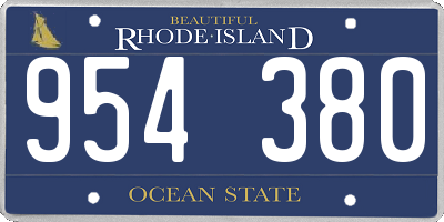 RI license plate 954380