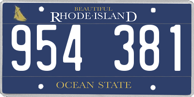 RI license plate 954381