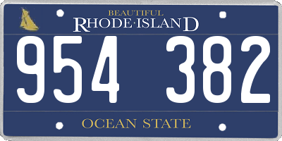 RI license plate 954382