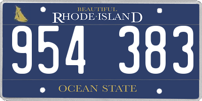 RI license plate 954383