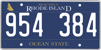 RI license plate 954384