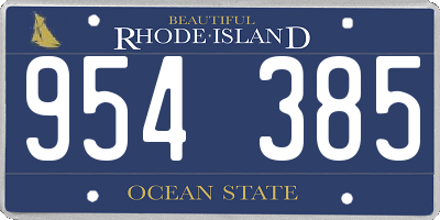 RI license plate 954385