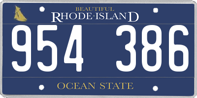 RI license plate 954386