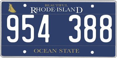 RI license plate 954388