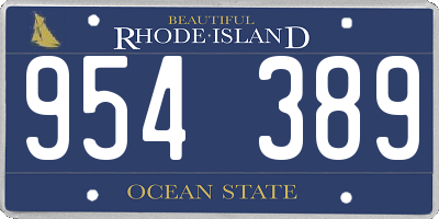 RI license plate 954389