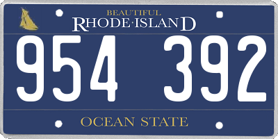 RI license plate 954392