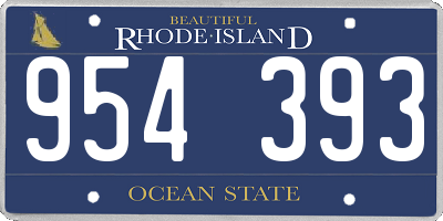 RI license plate 954393