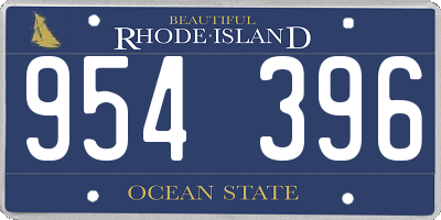 RI license plate 954396