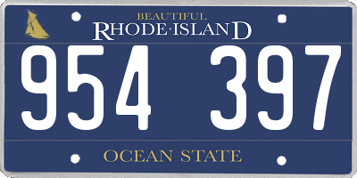 RI license plate 954397