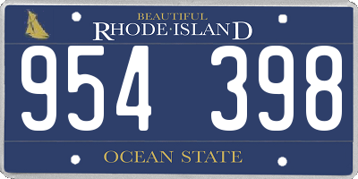 RI license plate 954398
