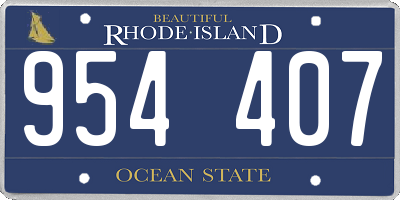 RI license plate 954407