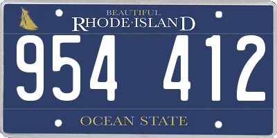 RI license plate 954412