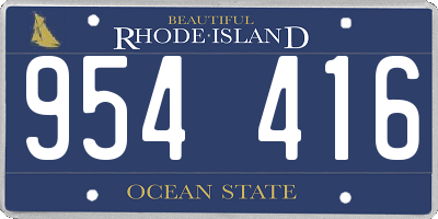 RI license plate 954416
