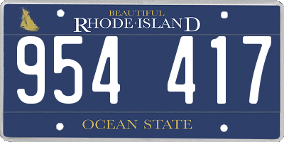 RI license plate 954417