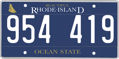 RI license plate 954419