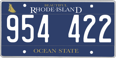 RI license plate 954422