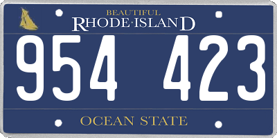 RI license plate 954423