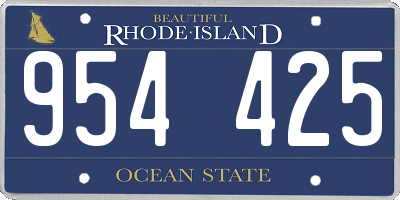 RI license plate 954425