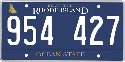 RI license plate 954427