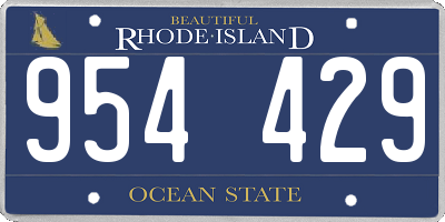 RI license plate 954429