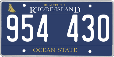 RI license plate 954430