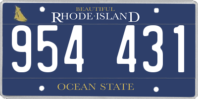 RI license plate 954431