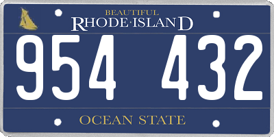 RI license plate 954432