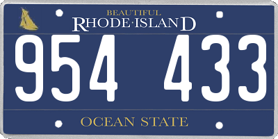 RI license plate 954433