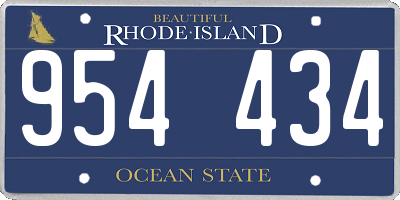 RI license plate 954434