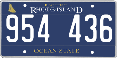 RI license plate 954436