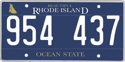 RI license plate 954437