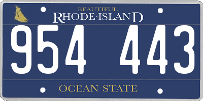 RI license plate 954443