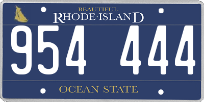 RI license plate 954444