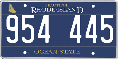 RI license plate 954445