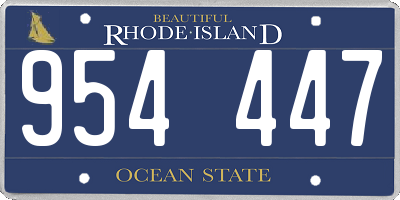 RI license plate 954447
