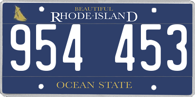 RI license plate 954453